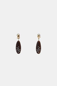 GLITTER WOOD EFFECT EARRINGS