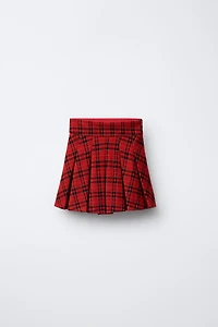 PLAID BOX PLEAT SKIRT