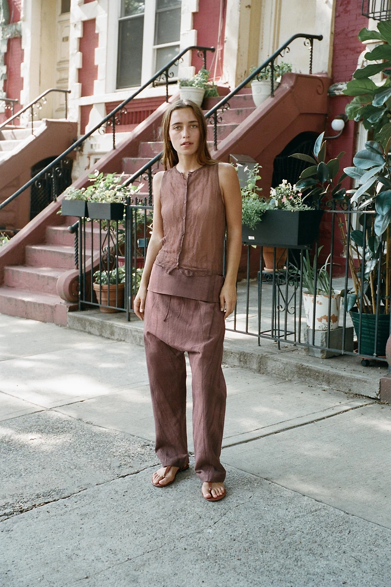 PANTALON TAILLE À REVERS