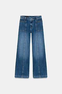 JEAN Z1975 JUPE-CULOTTE TAILLE HAUTE SURPIQÛRES