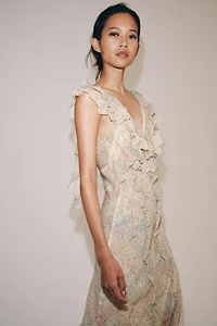 FLORAL PRINT RUFFLE DRESS