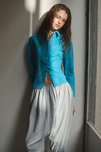 CHEMISE CINTRÉE EN TAFFETAS