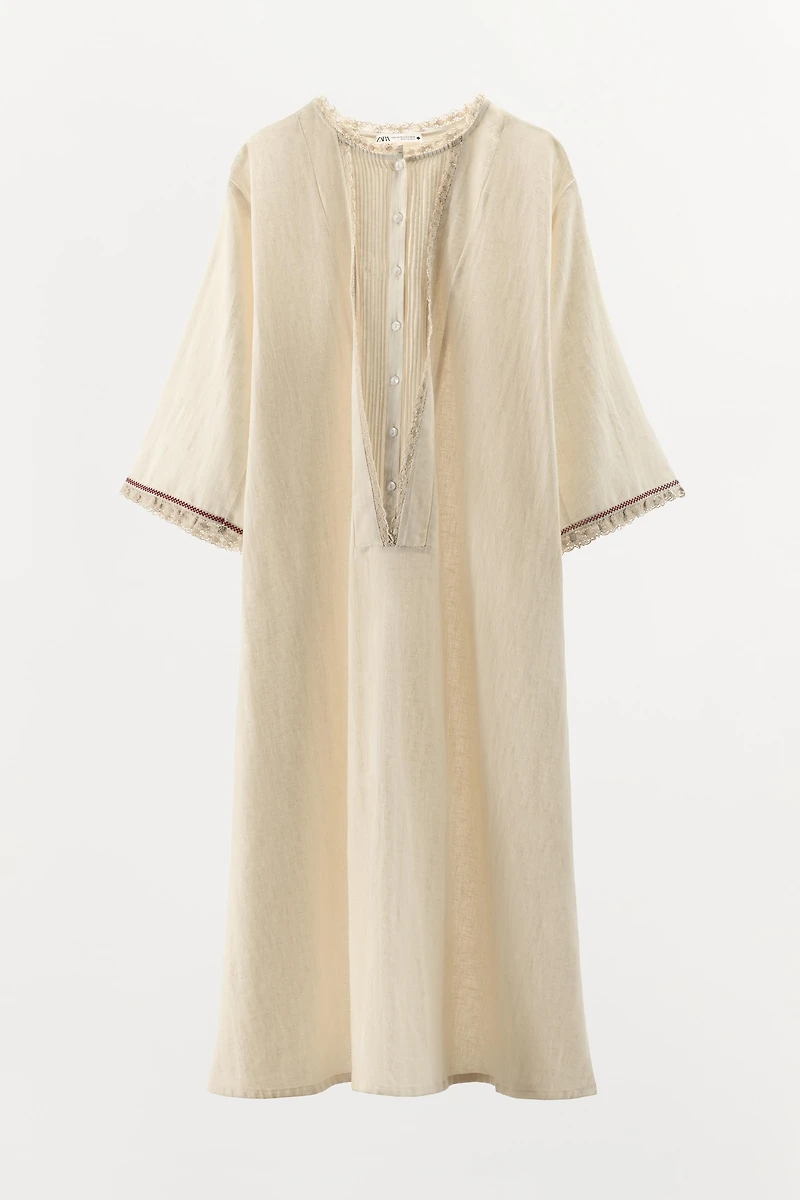 LIMITED EDITION CONTRAST LINEN KAFTAN