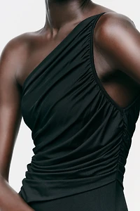 ASYMMETRIC DRAPED BODYSUIT