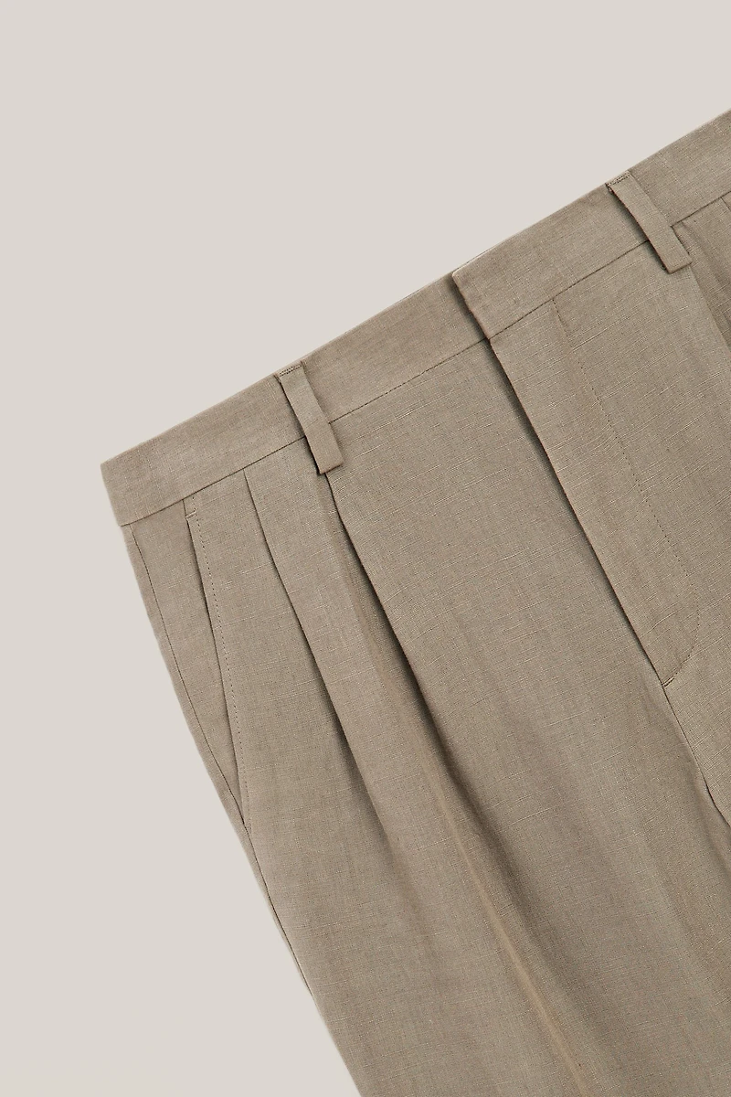 Linen trousers with double darts - LIMITED EDITION