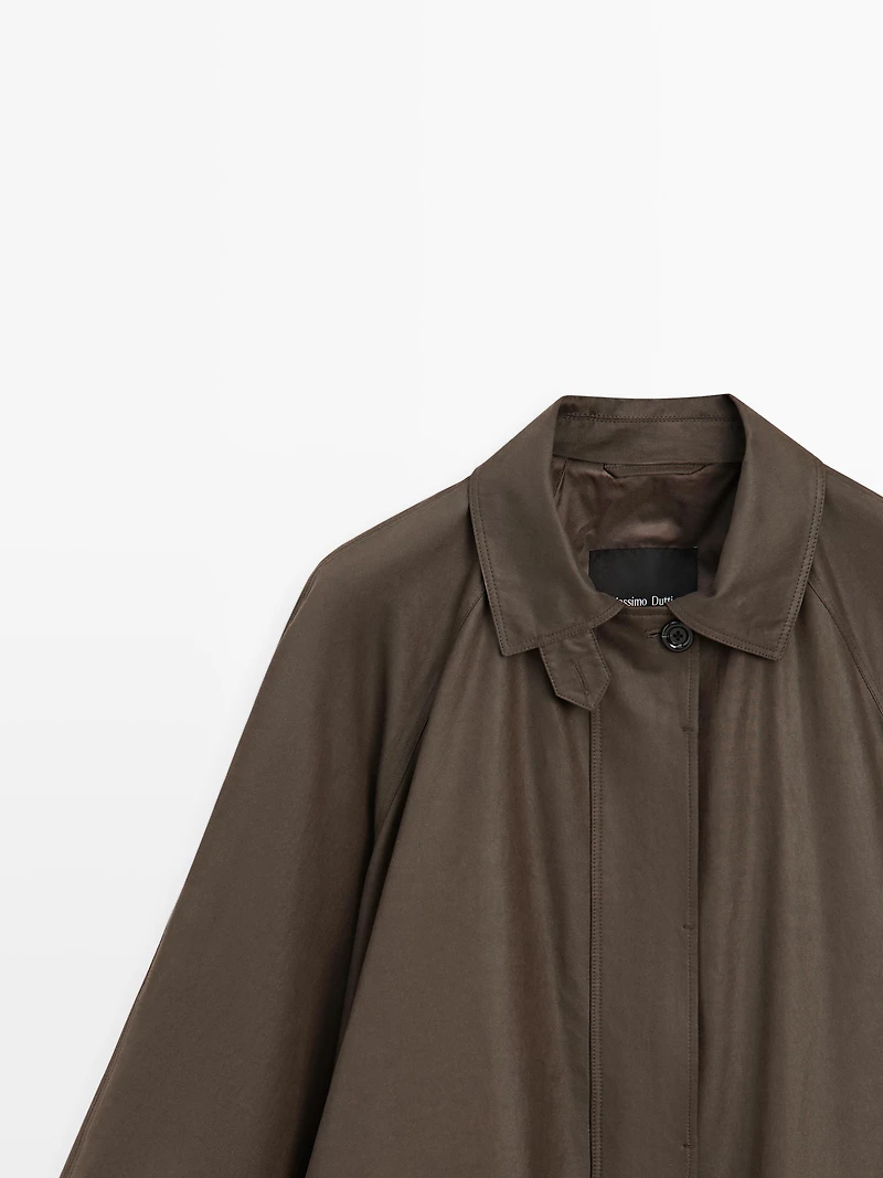 Long parka with pocket details