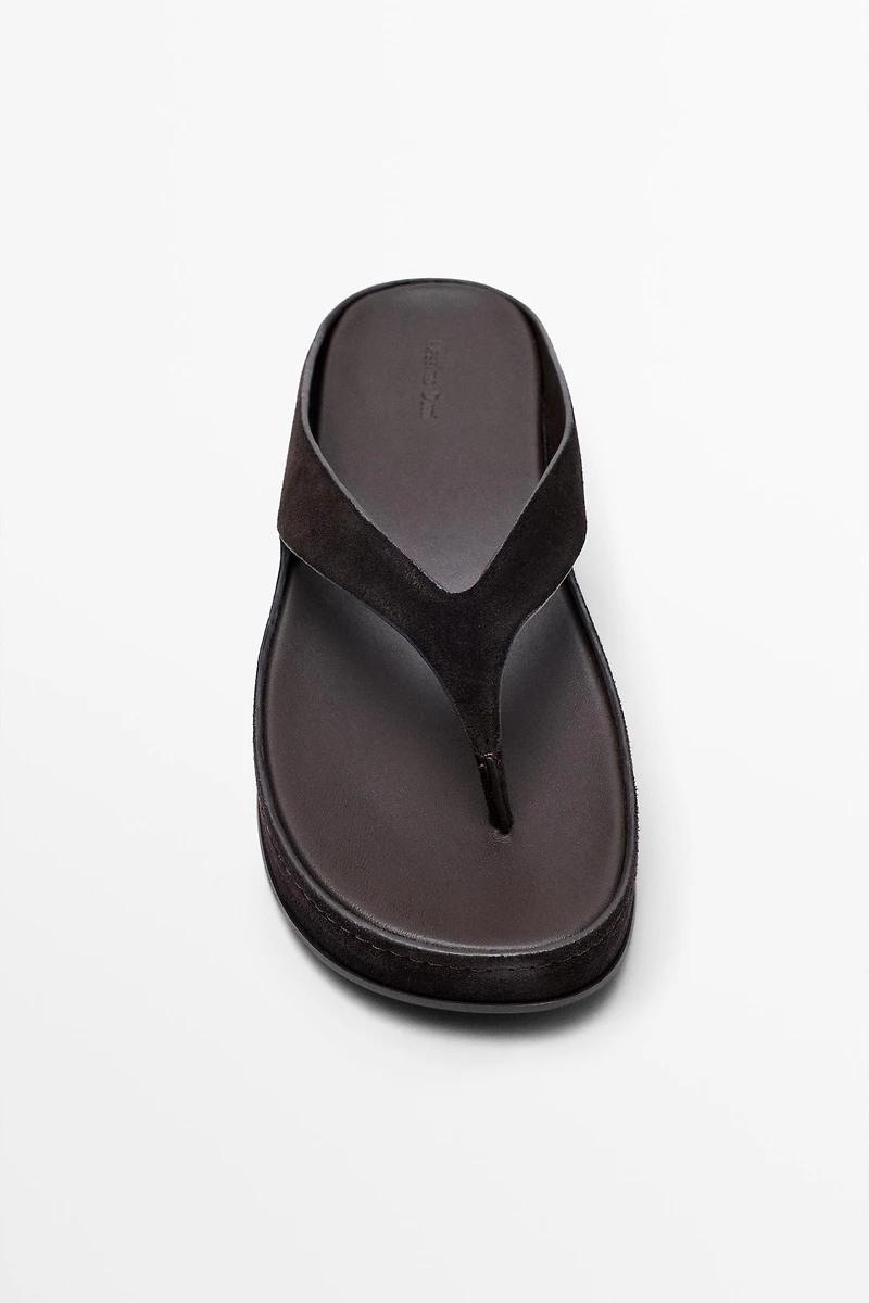 Sandale plateforme cuir