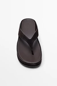 Sandale plateforme cuir