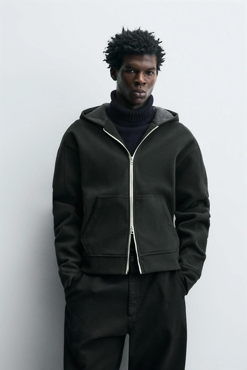 FELTED HOODIE SWEATSHIRT