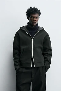 FELTED HOODIE SWEATSHIRT