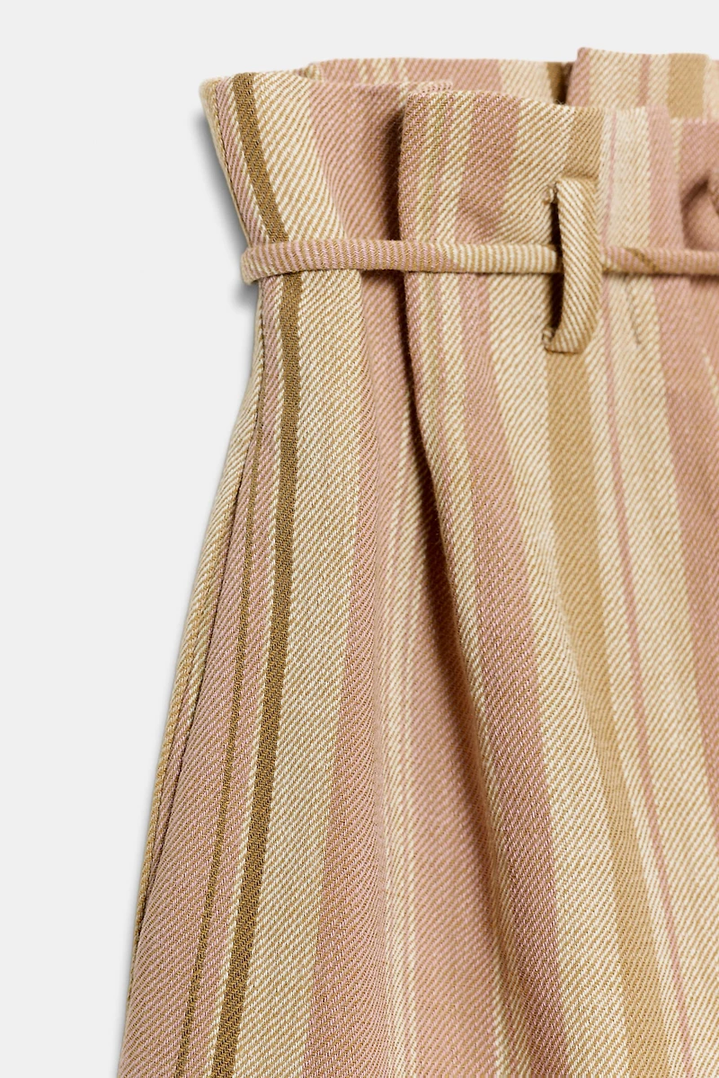 STRIPED BELTED SHORTS ZW COLLECTION