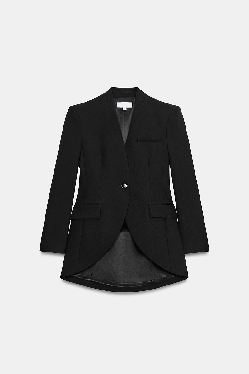 ASYMMETRIC PADDED SHOULDER BLAZER