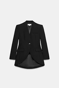 ASYMMETRIC PADDED SHOULDER BLAZER