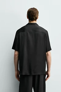 RELAXED FIT SATIN EFFECT SHIRT