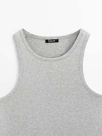 Top scintillant à col rond