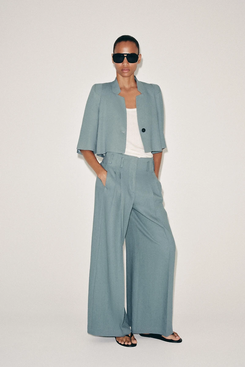 ZW COLLECTION CROPPED LINEN BLAZER