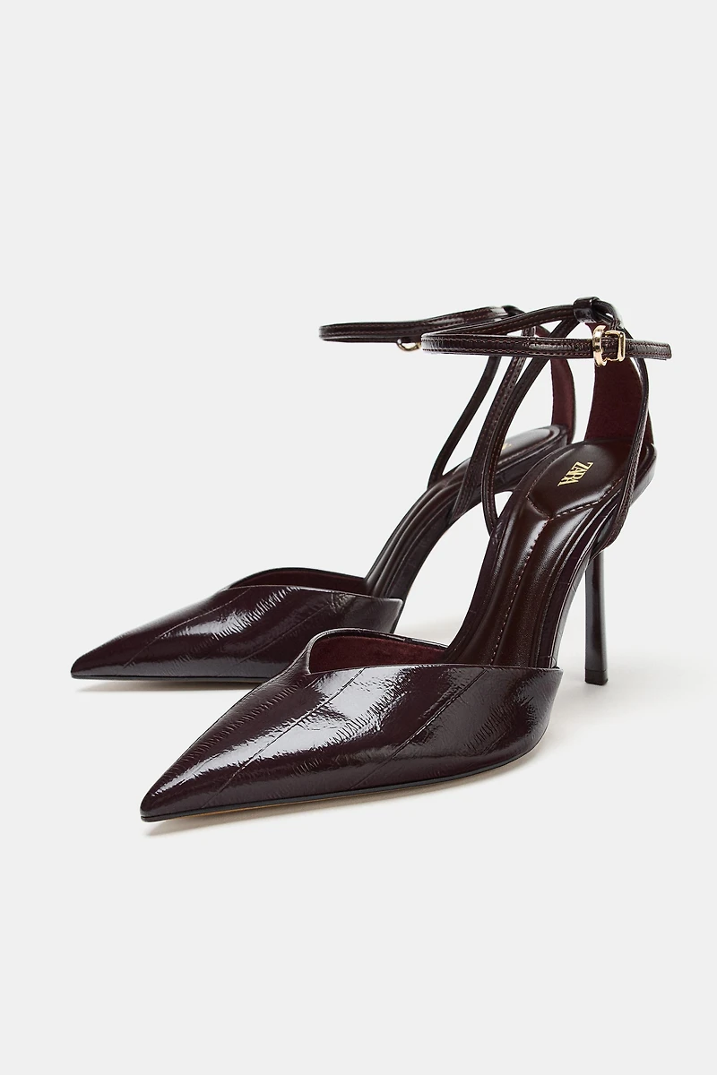 STRAPPY PATENT FINISH SLINGBACK SHOES