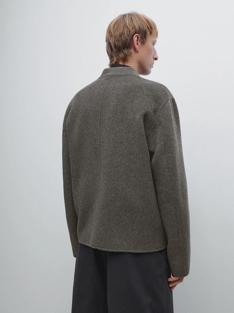 Wool blend bomber jacket