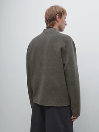 Wool blend bomber jacket
