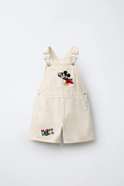 SALOPETTE COURTE EN SERGÉ BRODERIES MICKEY MOUSE © DISNEY