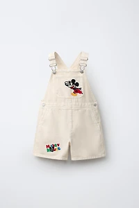 SALOPETTE COURTE EN SERGÉ BRODERIES MICKEY MOUSE © DISNEY