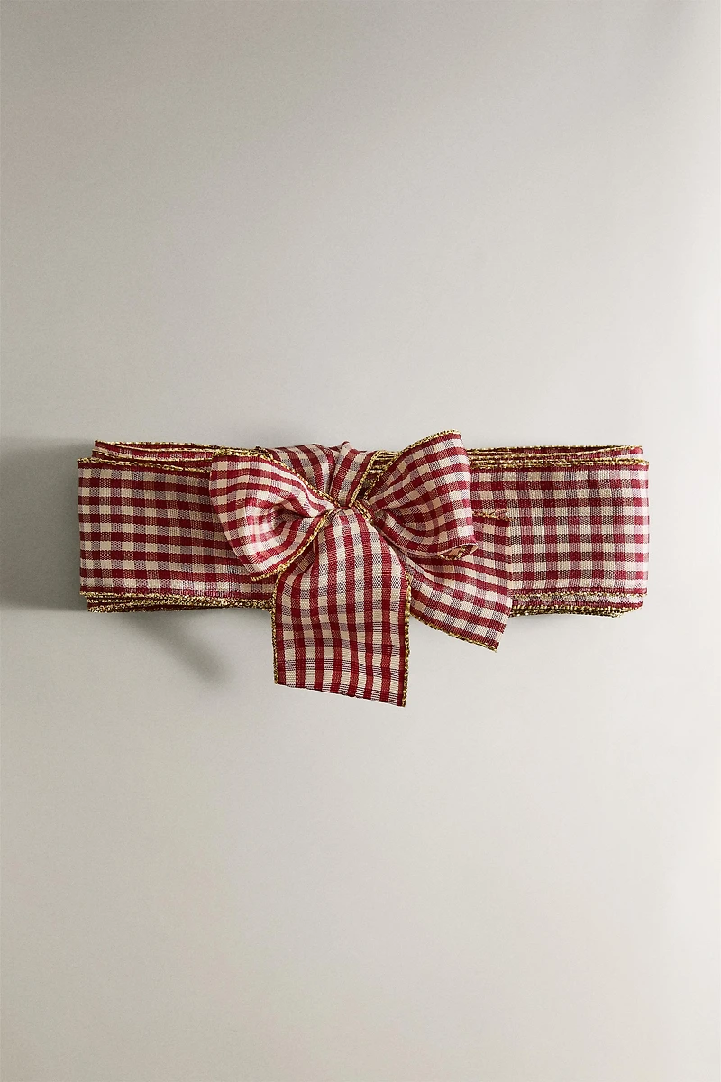 CHECK CHRISTMAS GIFT RIBBON