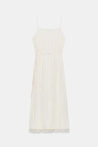 LACE TRIM MIDI SLIP DRESS