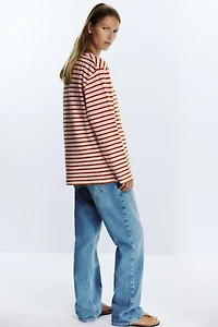 SLUB STRIPED COTTON T-SHIRT