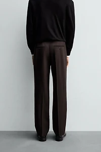 100% WOOL PLEATED PANTS