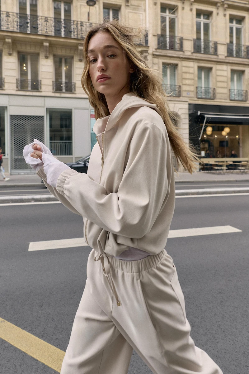 ELASTIC WAIST WIDE LEG PANTS