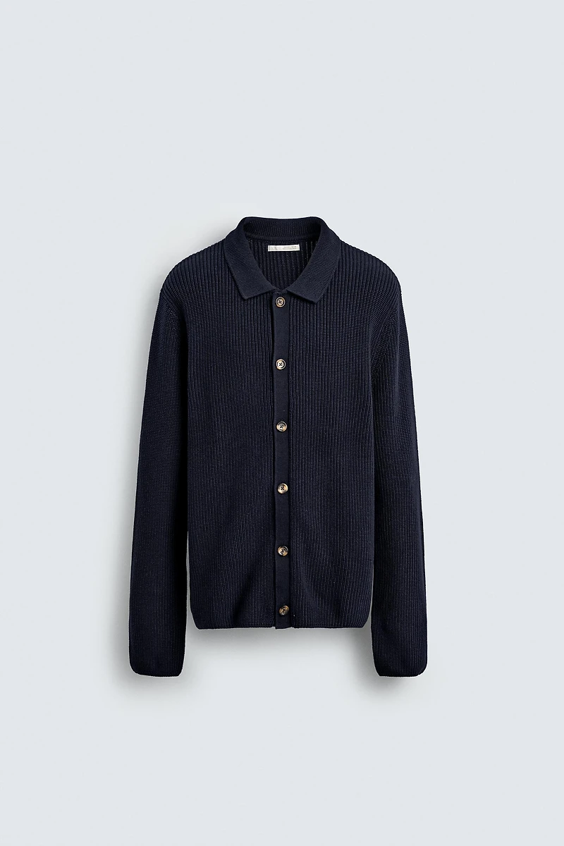 RIBBED CARDIGAN