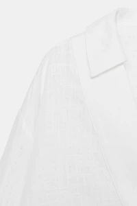 BLOUSE EN LIN À COL POLO