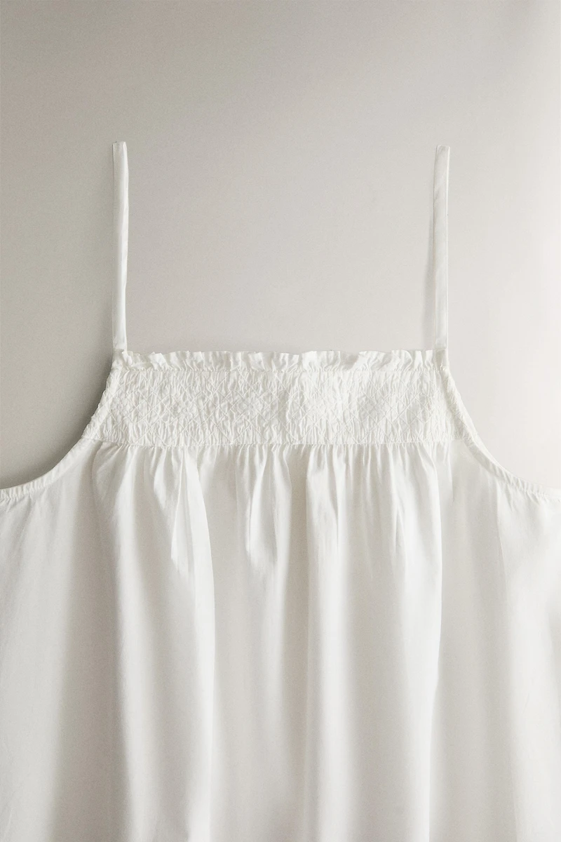 GATHERED COTTON NIGHTGOWN
