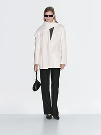 Blazer avec écharpe en laine mélangée