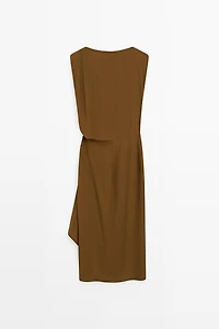 Flowing midi dress with draped detail