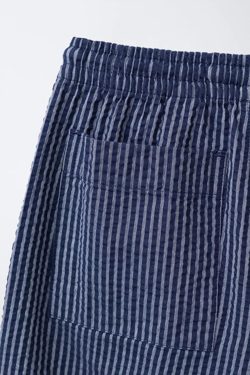 STRIPED SEERSUCKER PANTS