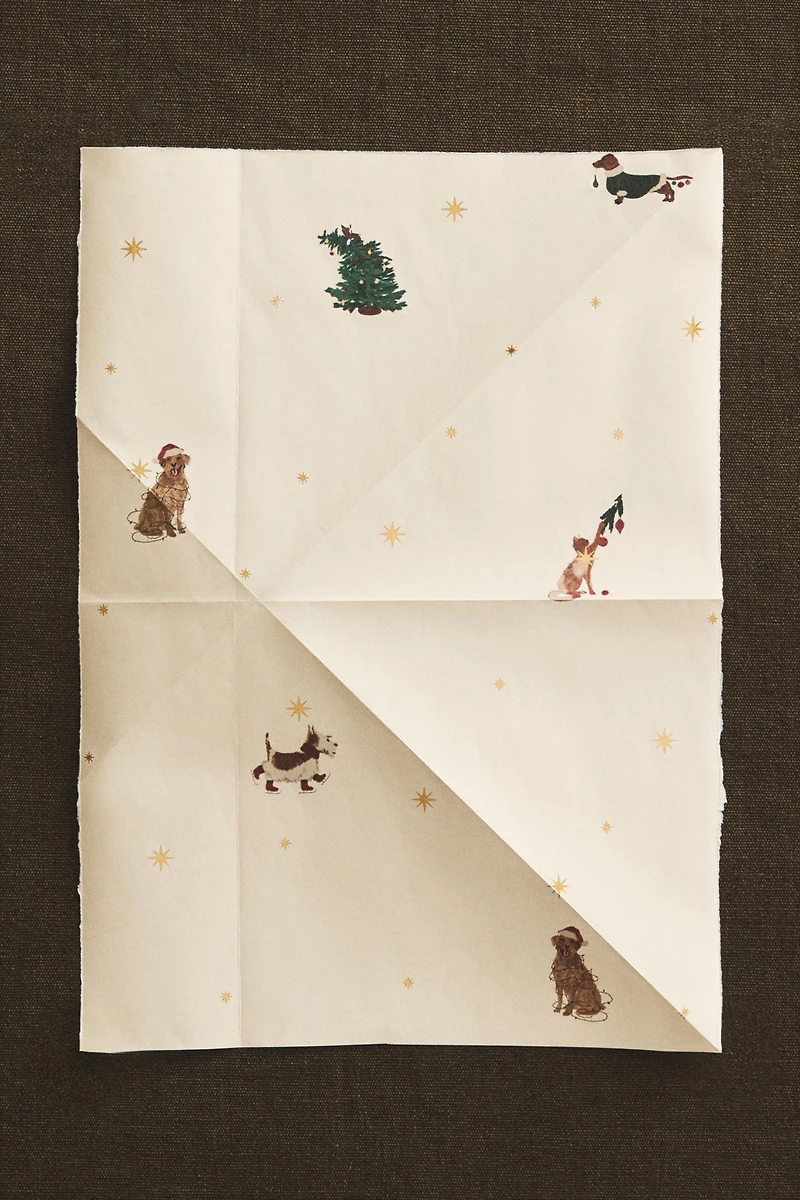 DOG CHRISTMAS GIFT WRAPPING PAPER