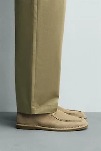 LEATHER SHOES WITH RAISED SEAM