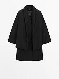 Long padded coat with scarf detail