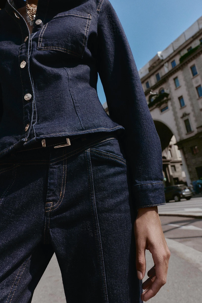 Z1975 MID-RISE STRAIGHT SLIM BELTED JEANS