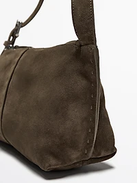 Split suede leather mini crossbody bag