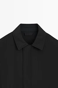 Technical fabric trench coat