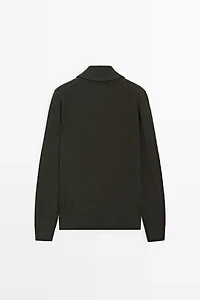 100% cotton braided knit cardigan