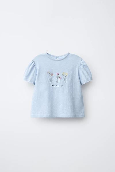 T-SHIRT BRODÉ À FLEURS