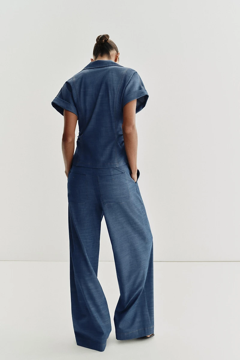 DRAPED FITTED SHIRT