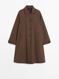 Cape coat with oversize collar detail