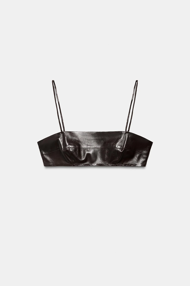 100% LEATHER CROP TOP ZW COLLECTION