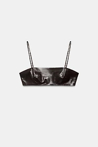 100% LEATHER CROP TOP ZW COLLECTION