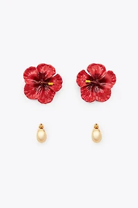 PACK OF FLOWER AND HOOP EARRINGS