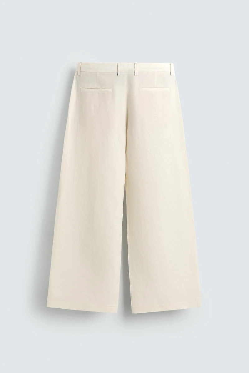 RELAXED FIT PLEATED PANTS